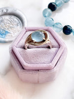 14k Vintage Cabochon Aquamarine Ring