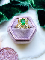 18k Vintage Emerald & Diamond Ballerina Ring