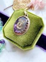 14k Victorian Amethyst & Diamond Pendant