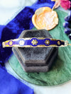 14k Antique Blue Enamel Diamond Bangle