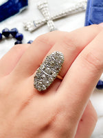 14k & Platinum Edwardian 1.65cttw Diamond Cluster Ring