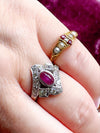 14k Art Deco Natural Star Ruby Cabochon Ring