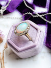 18k Victorian Opal Cabochon w/ Diamond Halo