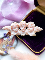 14k Victorian Rare Angel Skin Coral Putti Cherub Brooch