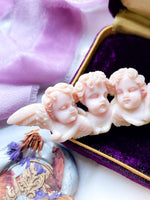 14k Victorian Rare Angel Skin Coral Putti Cherub Brooch