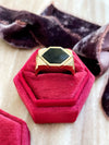 14k Vintage Hexagonal Onyx Ring