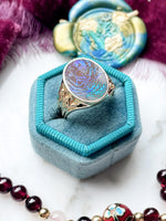 14k Vintage Boulder Matrix Opal Signet Ring