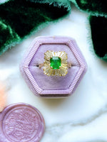 18k Vintage Emerald & Diamond Ballerina Ring