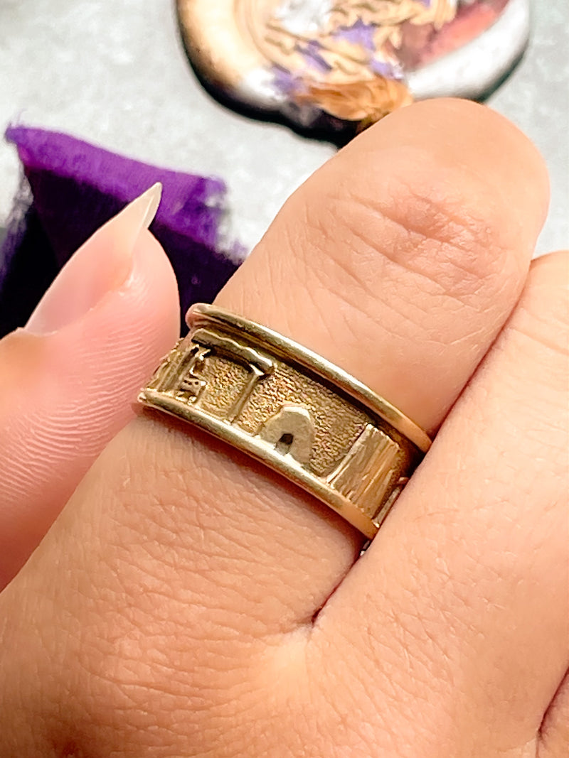 14k Native American Navajo Storyteller Ring