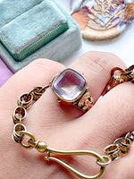 14k RG Victorian Amethyst Signet Ring