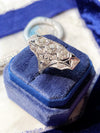 Platinum Art Deco 1.55cttw Diamond & Sapphire Dinner Ring