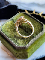 14k Gold Bearing Quartz Ring w/ Diamond Halo