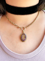 14k Victorian Amethyst & Diamond Pendant