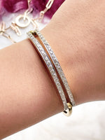 18k Vintage 2.00cttw Diamond Bangle