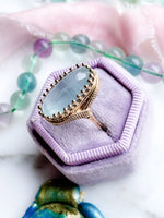 10k Vintage Aquamarine Cabochon Ring