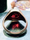 14k Vintage Buff Top Cabochon Garnet Signet Ring