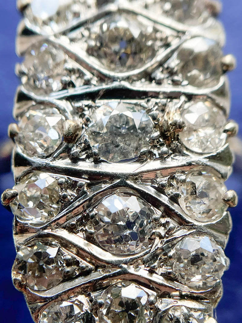 14k & Platinum Edwardian 1.65cttw Diamond Cluster Ring