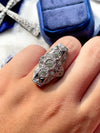 Platinum Art Deco 1.55cttw Diamond & Sapphire Dinner Ring