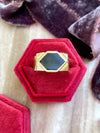 14k Vintage Hexagonal Onyx Ring