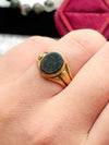 18k Victorian Bloodstone Signet Ring