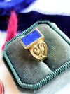 14k Vintage Etruscan Revival Lapis Signet Ring