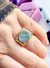 14k Vintage Hand Carved Opal Ring