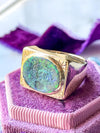 14k Vintage Hand Carved Opal Ring