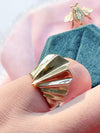 14k Vintage Deco Fan Ring