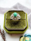 10k Vintage Diamond & Turquoise Bombe Ring