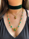 12k Victorian 24cttw Natural Emerald Necklace