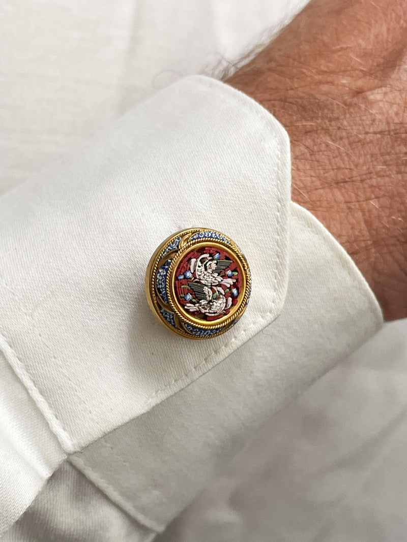 18k Victorian Micro Mosaic Cufflinks