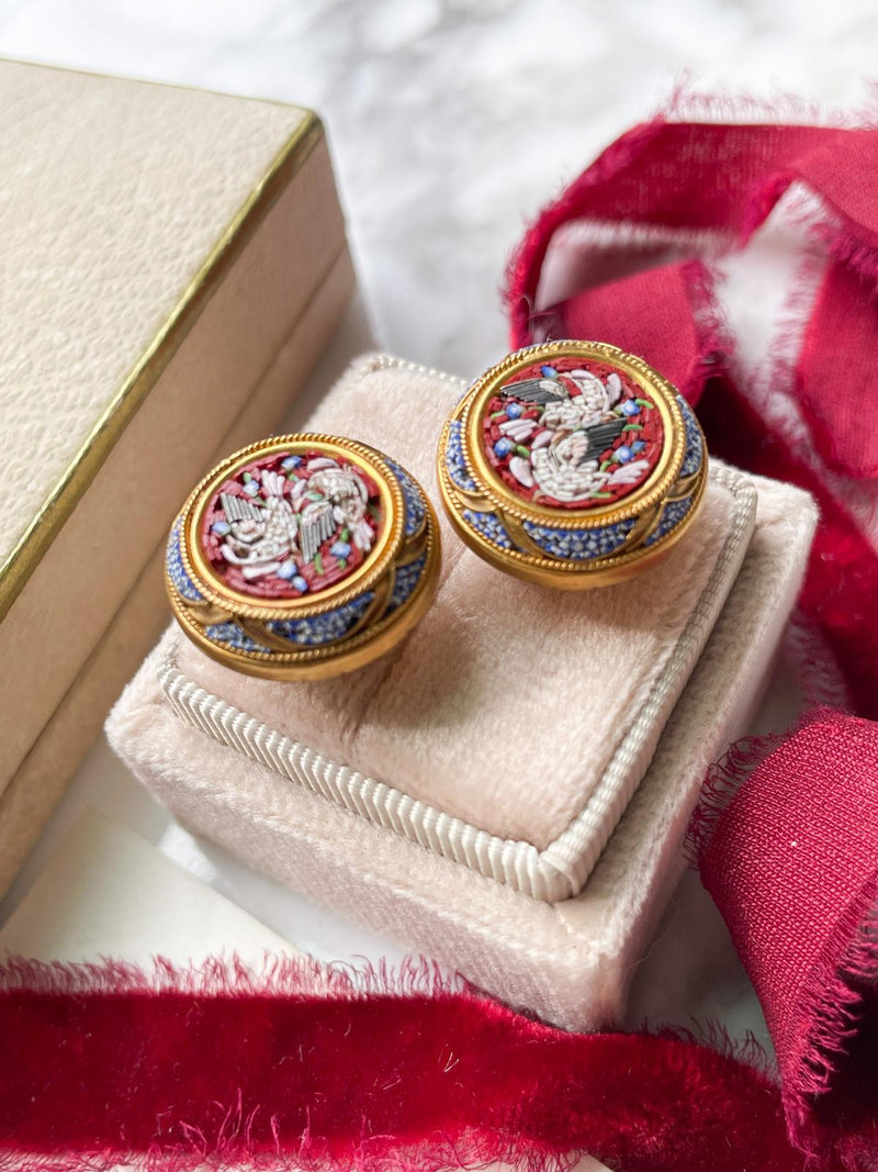 18k Victorian Micro Mosaic Cufflinks