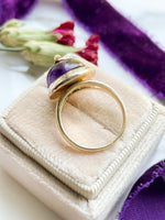 14k Vintage Amethyst Cabochon Ring