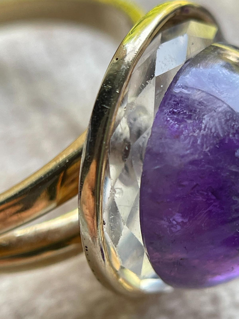 14k Vintage Amethyst Cabochon Ring