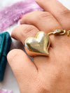 14k Vintage Puffy Witches Heart Ring