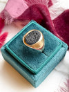 14k Vintage Carved Onyx Intaglio Signet Ring