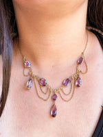 10k Art Nouveau 30cttw Amethyst Festoon Necklace