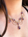 10k Art Nouveau 30cttw Amethyst Festoon Necklace