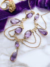 10k Art Nouveau 30cttw Amethyst Festoon Necklace