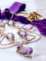 10k Art Nouveau 30cttw Amethyst Festoon Necklace