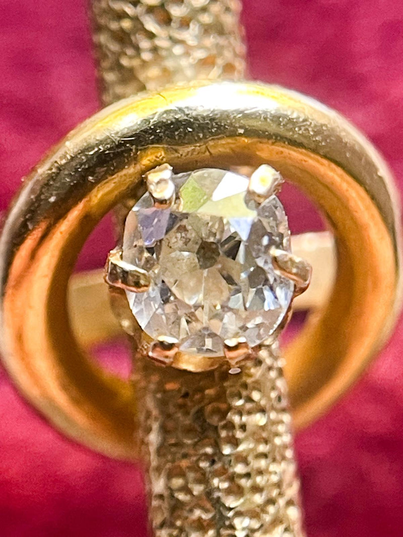 14k Vintage 0.25ct Cushion Cut Diamond Ring