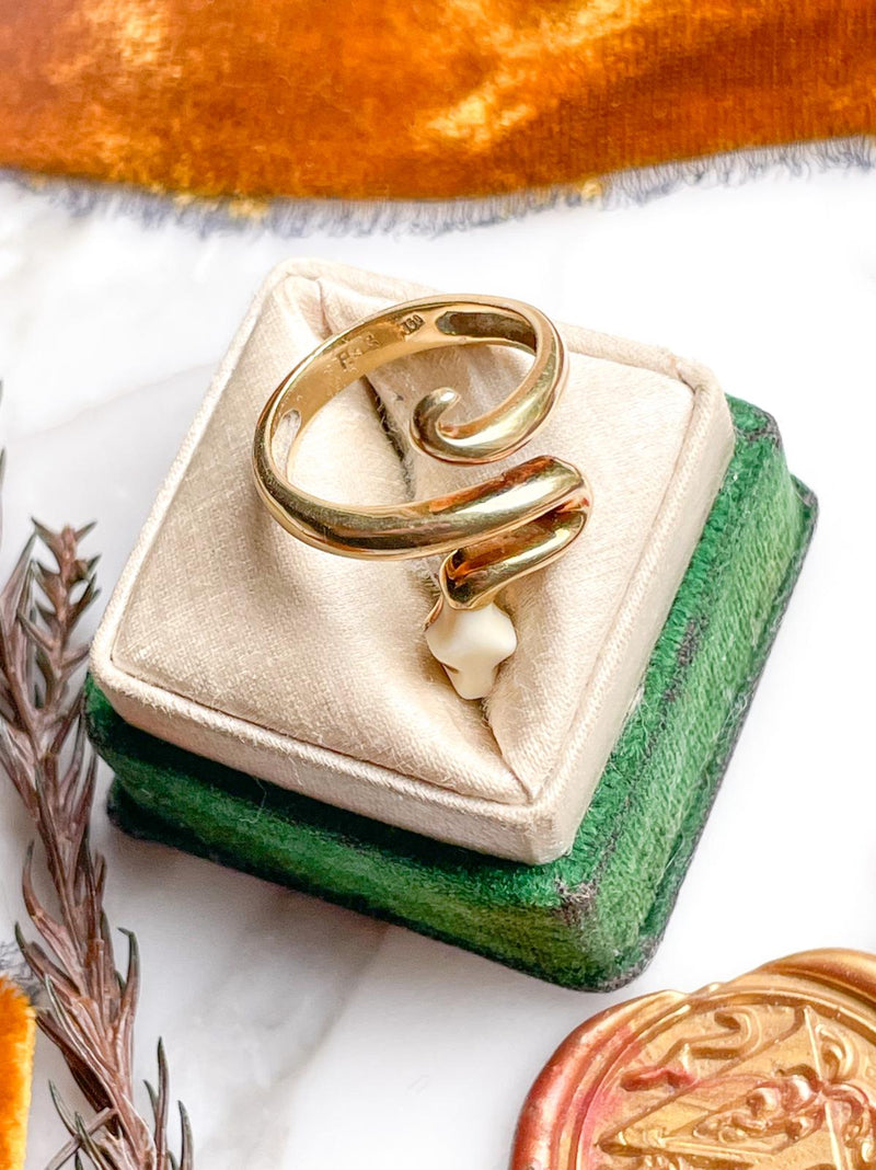 18k Vintage Enamel Snake ring