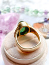 14k 7.0ct Tourmaline Cabochon & Diamond Ring