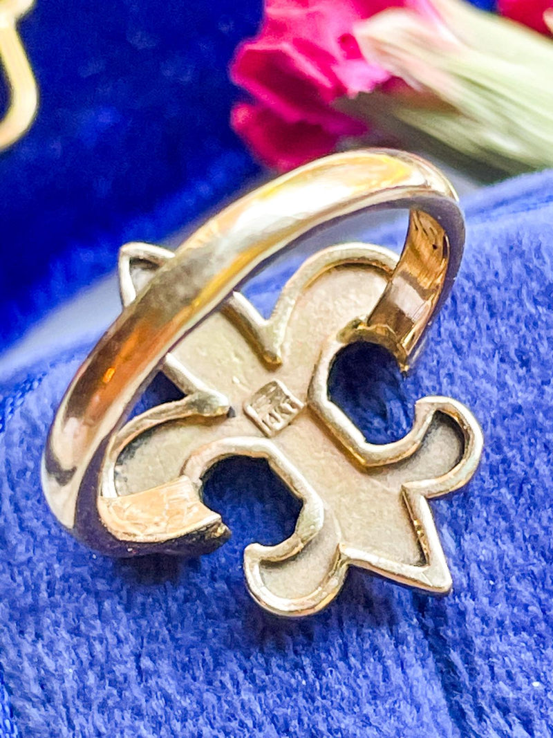 14k Vintage Fleur de Lis Ring