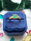 18k Brushed Finish 1.10cttw Natural Emerald Ring