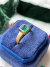 18k Brushed Finish 1.10cttw Natural Emerald Ring