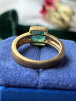 18k Brushed Finish 1.10cttw Natural Emerald Ring