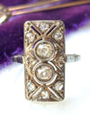 Platinum Art Deco Old Mine Cut Diamond Dinner Ring