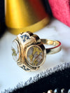 14k Victorian Taille d'Epargne Gold Bearing Quartz Ring