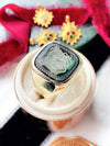 8k Vintage Custom Medusa Carved Green Spinel Ring